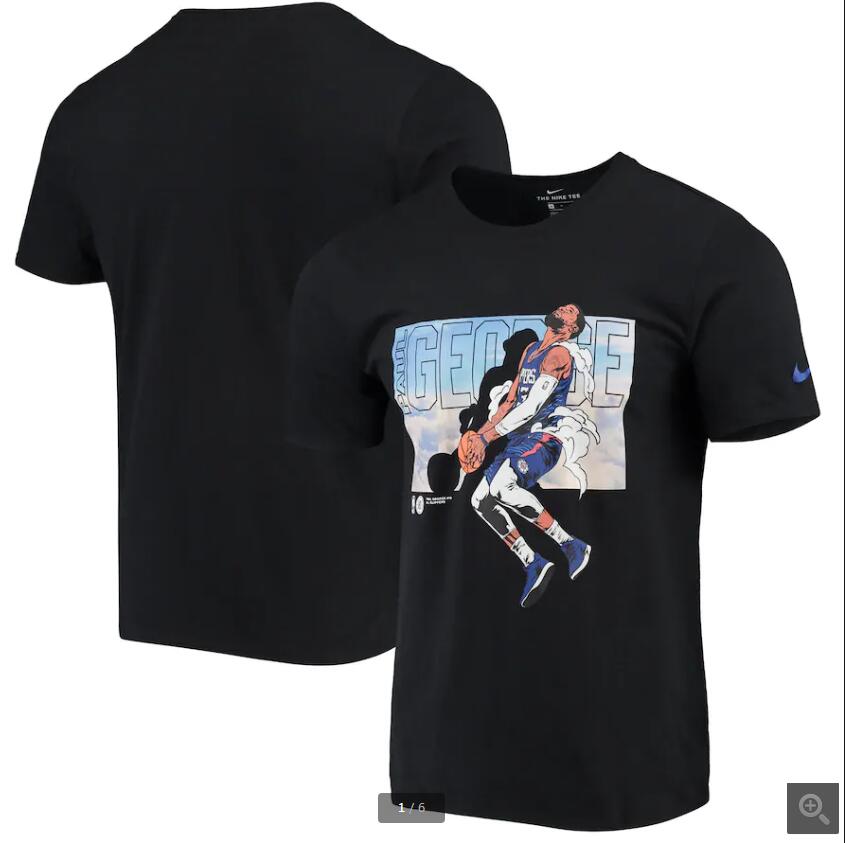 2020 NBA Men Paul George LA Clippers Nike Elevation TShirt  Black